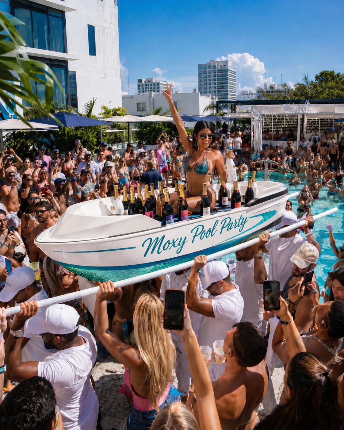 VIP pool party entry at Moxy Miami South Beach hotel — Pool Party Miami